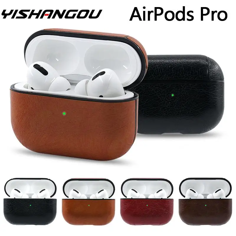 Для Apple AirPods Pro Bluetooth беспроводные наушники Кожаный чехол Чехол для AirPods Pro Funda чехол для зарядки чехол s