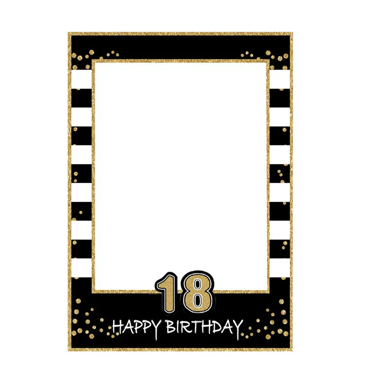 18th Chicinlife 1 шт. 1st 16th 18th 21st 40th 50th 60th Photo Booth Реквизит День рождения фоторамка 1st на день рождения Юбилей расходные материалы - Цвет: 18th