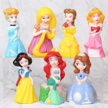 

7pcs/lot Disney princesses figure Toys Snow White Rapunzel Ariel Cinderella Belle Mermaid PVC Anime Dolls Figures toys for Kids