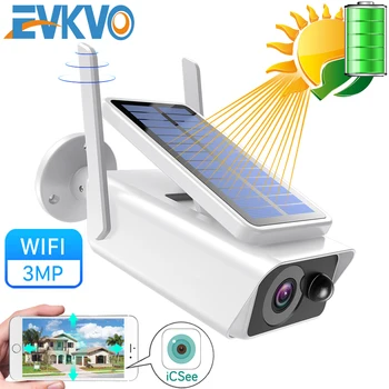 

FHD 3MP Solar Battery WiFi Camera Outdoor IR Night Vision Two-Way Audio PIR Detect Alarm Wireless Rechargeable CCTV IP Camera