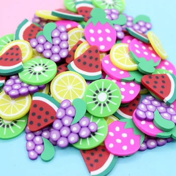 

Slime Decor Soft Pottery Fruit Slice for Slime Toys Children for Soft Modeling Clay Phone Decoration Slime Diy Accessories Kit