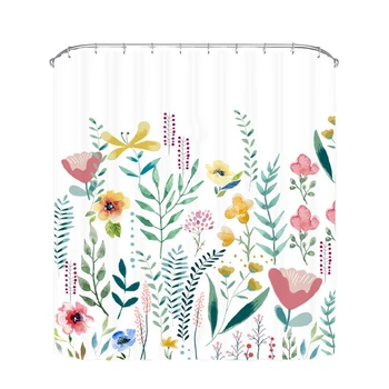 

AFBC Shower Curtain Bath Curtain Bathroom Supplies Flowers Trees Print Blackout Curtains Waterproof Mildew-Proof Bathroom Curtai