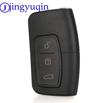 

jingyuqin Smart Remote Key Shell Case 3 Button For Ford 2016+ Focus Mondeo Galaxy S-Max C-Max Kuga Keyless Housing Replacement