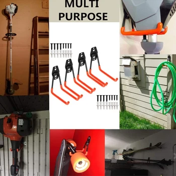 

New Hook Garage Storage Tool Wall-Mounted Heavy-Duty U-Shaped Tool Holder Double Garage Organizer Hook Non-Slip Coating Supplies