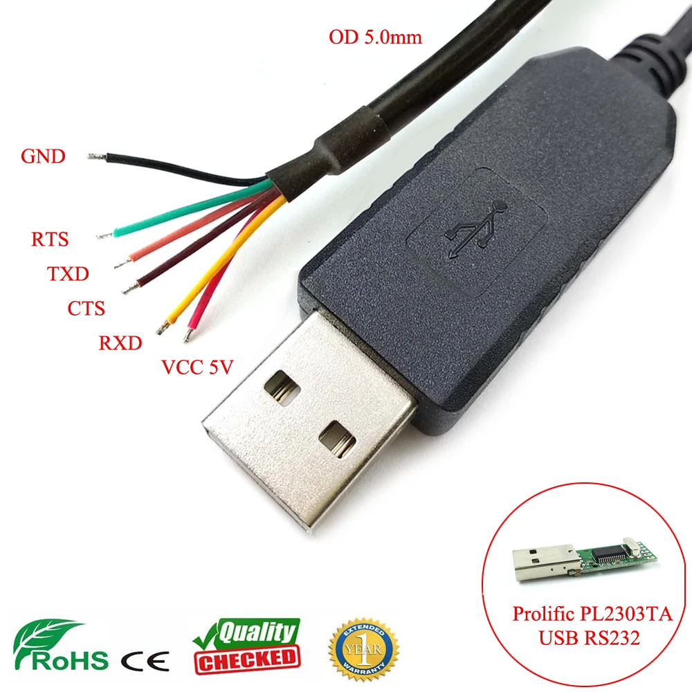 Prolific Pl2303 Usb Rs232 Adapter Prolific Pl2303 Usb Serial Wire End Cable  - Pc Hardware Cables & Adapters - AliExpress