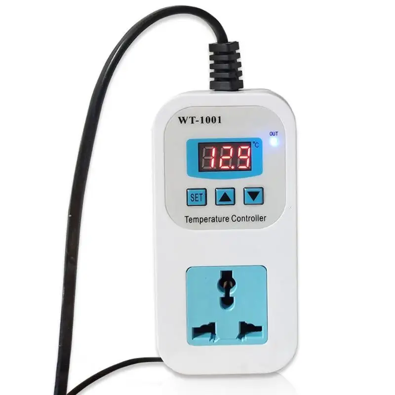 

Digital Temperature Controller Microcomputer Clear LED Display Screen Ice Cabinet Water Tank Thermostat Regulator Socket Outlet