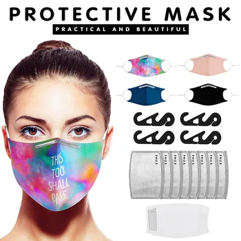 

16pc/set Windproof Face Mask Seamless 3d Reusable Outdoor Riding Quick-drying And Dust-retaining Mask Set Masque Tissus Lavable