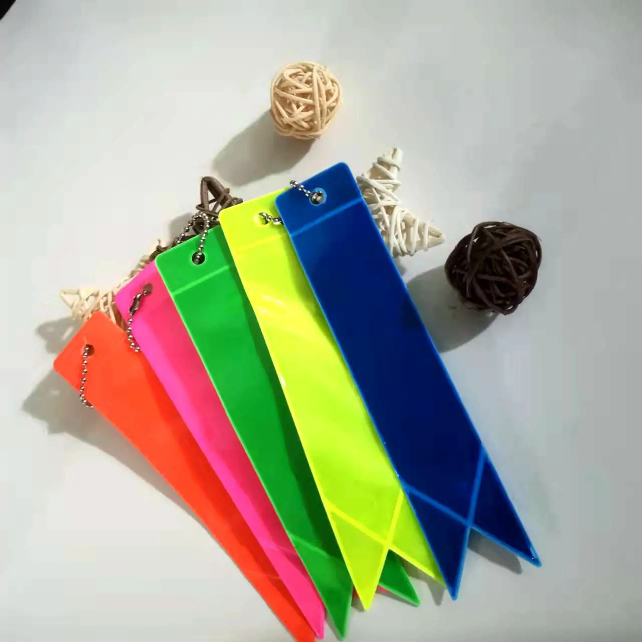 5Pcs Reflective Car Ribbon Motorcycle Key Chain Pendant Decoration Cool And Stylish. Reflective Tape