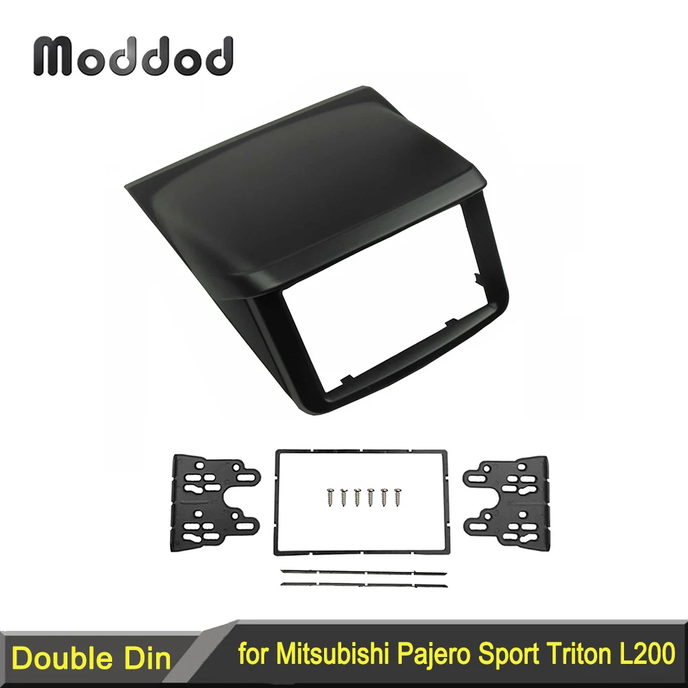 

Double 2 Din Car Fascia for Mitsubishi Pajero Sport Triton Radio DVD Stereo Panel Dash Mounting Installation Trim Kit Face Frame