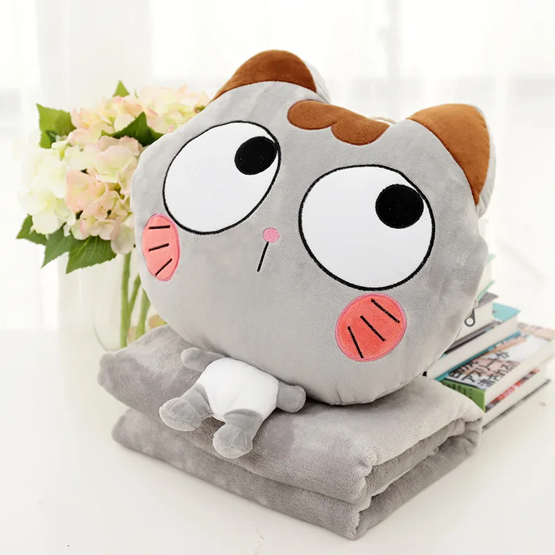 

Manufacturers Supply of Goods Creative New Style Cartoon Large Size Airable Blanket wu xiu tan Cushion Hand Three-in-One Pillow