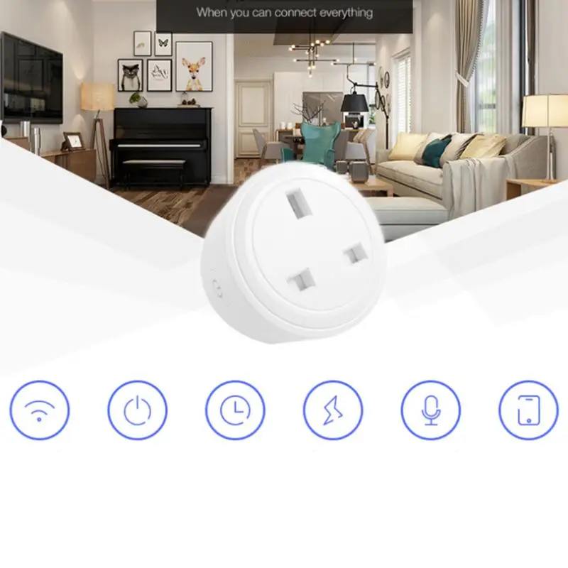 Белый смарт wifi розетка выключатель питания приложение дистанционное управление Голосовое управление таймер Великобритания