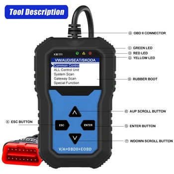 

Universal OBDII Scanner Code Reader Engine Fault Reader Tire Pressure Monitoring Car Diagnostic Scanner Tool for VW Audi Skoda