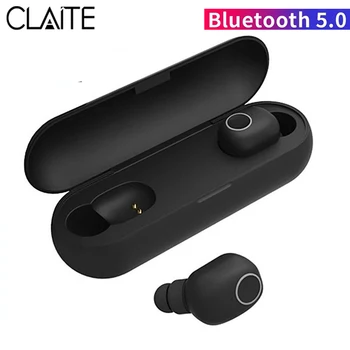 

CLAITE TWS Wireless bluetooth Earphones HiFi Stereo Denoise Gaming Earbuds Button Control Waterproof Sports Headsets with HD Mic