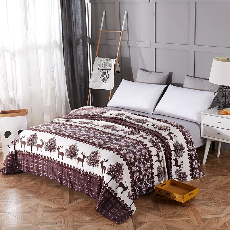 

Deer pattern American style Flannel Blanket Plush Blankets on Bed/Sofa Sleeping Cover Bedding Throws Bedsheet for Kids Boys