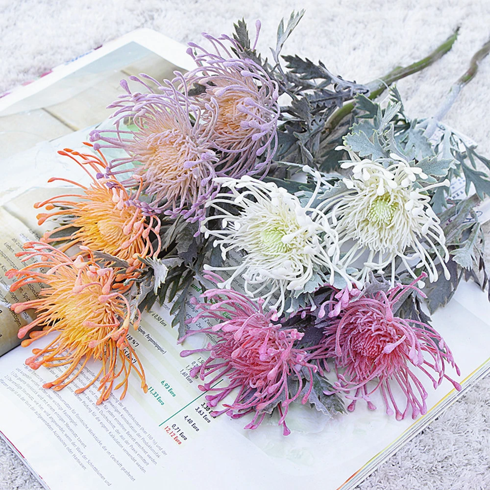 Künstliche Blumen, kurzer Zweig, Krabbenklaue, 2-Gabel, Nadelkissen, Weihnachtsgirlande, Vase für Zuhause, Hochzeitsdekoration, gefälschte Pflanzung