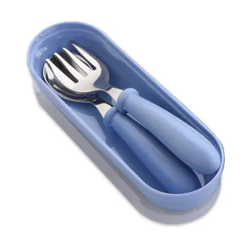 

Baby Gadgets Tableware Set Children Utensil Stainless Steel Toddler Dinnerware Cutlery Cartoon Infant Food Feeding Spoon Fork