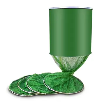 

2020 NEW Double Stainless Steel Rings 5 Layers Collapsible Fish Care Net Folding Shrimp Minnow Fishing Trap Dip Net Cage 50kg Lo