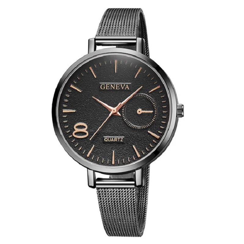 

GENEVA Luxury Watch Women Quartz Wristwatches Stainless Steel Womens Watches Simple Female Clocks Ladies Watch relogio feminino