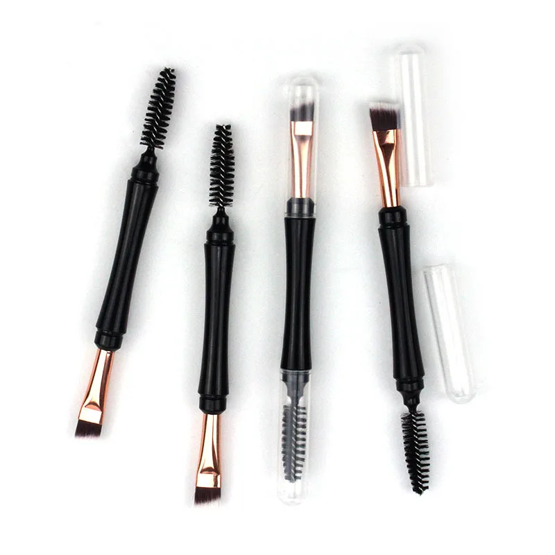 

1 Piece Dual Ended Angled Eyebrow Brush and Spoolie Brush for Brow Shaping Eyelash Brushes with Cover Premium Quality T0454