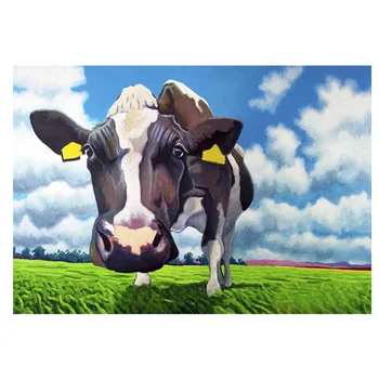 

5d Diy Diamond Animal Cute Cow Grass Painting Wall Art Handmade Cross Stitch Picture Home Decal Full Round Drill Embroidery Gift