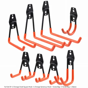 

5 Hooks Wall Mounted Storage Racks Orange Warehouse Hook Screw Installation Heavy Duty for Organizing Power Tools Holder