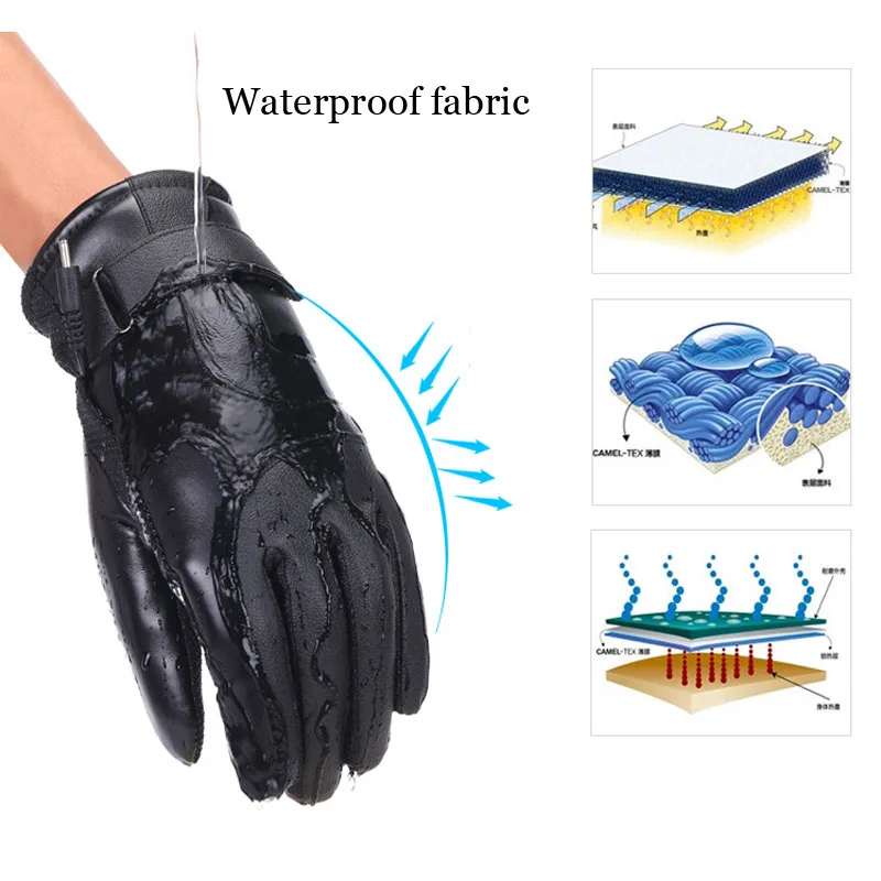 Перчатки с электрическим подогревом, теплые, с зарядкой от USB, мотоциклетные рукавицы для улицы, теплые, зимние, теплые