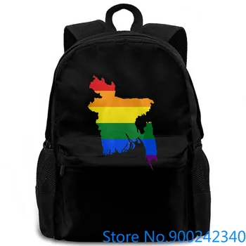 

Custom Crew Neck LGBT Flag Map of Bangladesh for Mens Colour Printed women men backpack laptop travel school adult