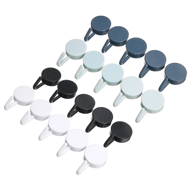 

10Pcs Self Adhesive Hook Set For Kitchen Bathroom Strong Sticky Stick Wall Hanger Clothes Hook Wall Organizer Home Decor Holder