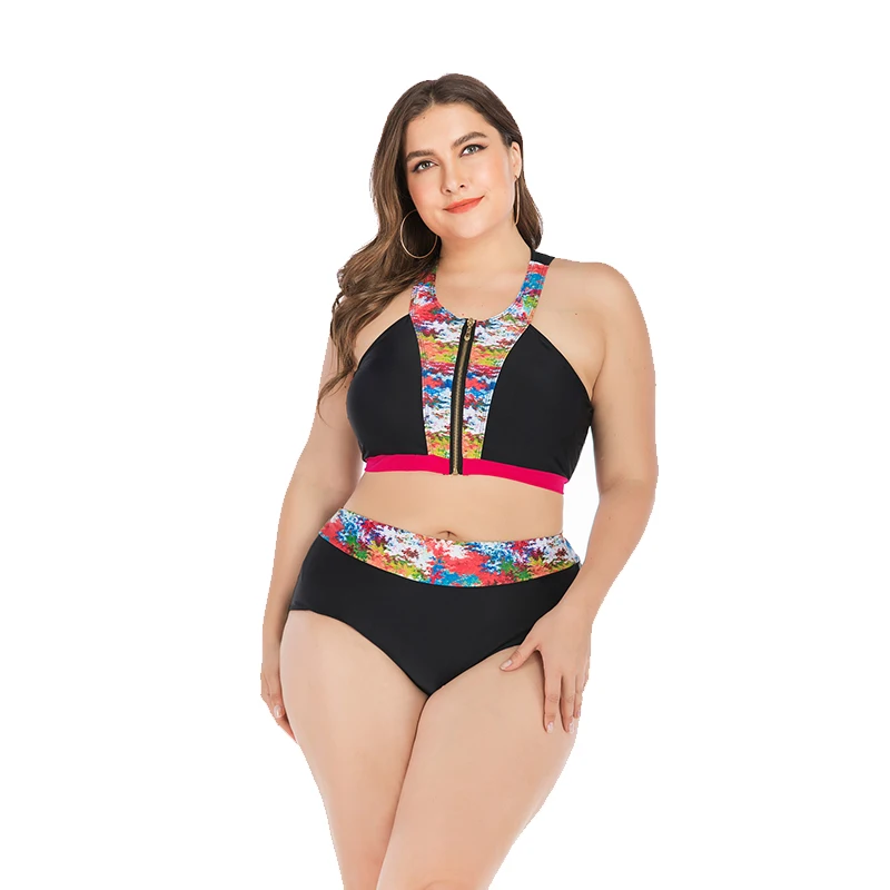 Bikini swimwear ladies two-piece swimsuit Biquini swimsuit sexy bikini suit female sense women's plus size swimsuit - Color: 6672