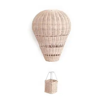

Handmade Kids Room Decoration Nordic Style Children Bedroom Kindergarten Rattan Hot Air Balloon Craft Wall Hanging Decor