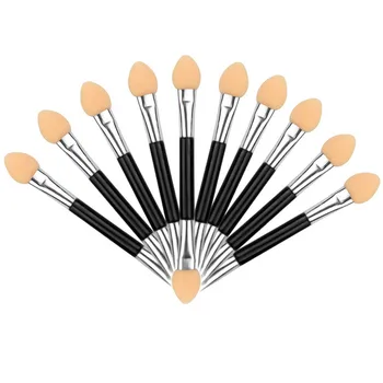 

Make up brushes set professional New 10Pcs Makeup Double-end Eye Shadow Eyeliner Brush Sponge Applicator Tool Make Up Y726