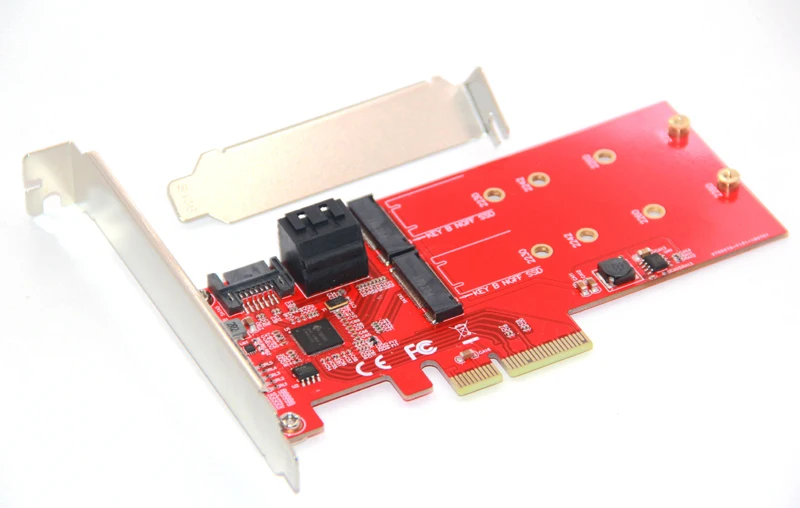 M2 SATA Raid контроллер карты PCI Express X4 на 2 порта SATA 3,0 6 Гбит/с+ 2 порта M.2 NGFF SSD B Ключ Поддержка RAID0 RAID1 AHCI режим