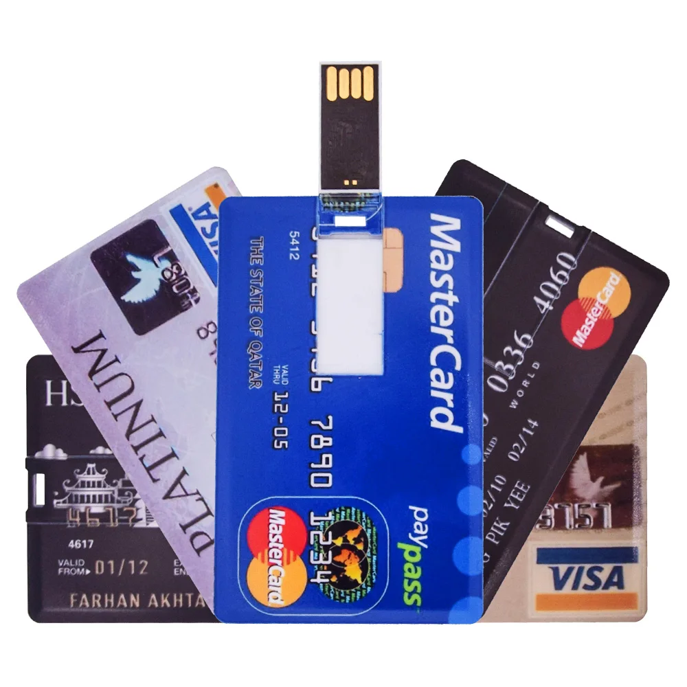 Новинка тонкая Кредитная карта USB флеш накопитель 2 0 4 ГБ 8 16 32 64 HSBC белая логотип на