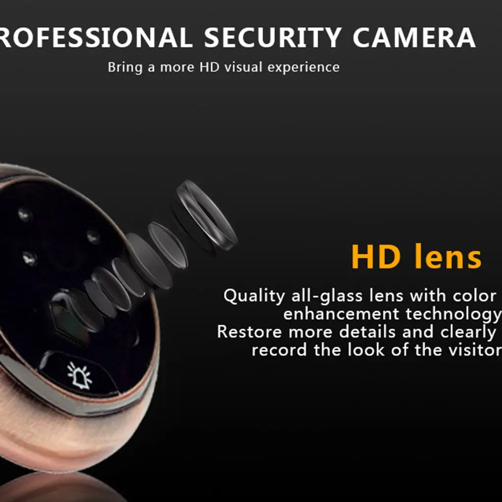 Danmini 4," ips HD экран цифровой глазок камера ночного видения двери с 170 градусов широкий угол