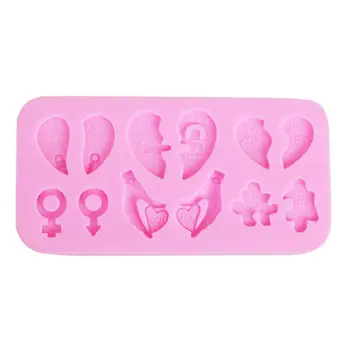 

Love Keys Shape Silicone Mould Valentine Day DIY Cake Decorating Tools Molds