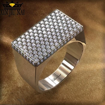 

Wish Best Selling Cross-border New European and American Gold-plated Micro-inlaid Zircon Rings Hip Hop Diamond Men's Rings