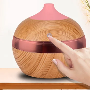 

USB Mini Oil Diffuser 130ml Air Purifier wood Ultrasonic Cool Mist Humidifier LED light for Office Home car