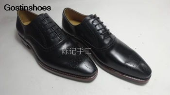 

Dress Shoes Calfskin Sole Customize Sapato Social Masculino Derby Shoes Low Top Fashion Solid Handmade Formal Wear Business Men