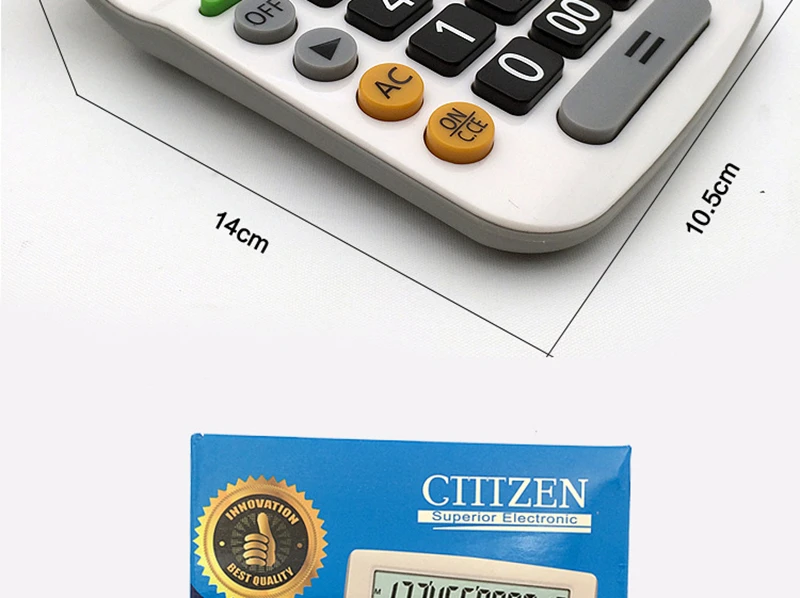 12 Digit Desk Calculator Large Button Financial Business Accounting Tool White Big Buttons Large Flat Student Calculator CT-628 (1)