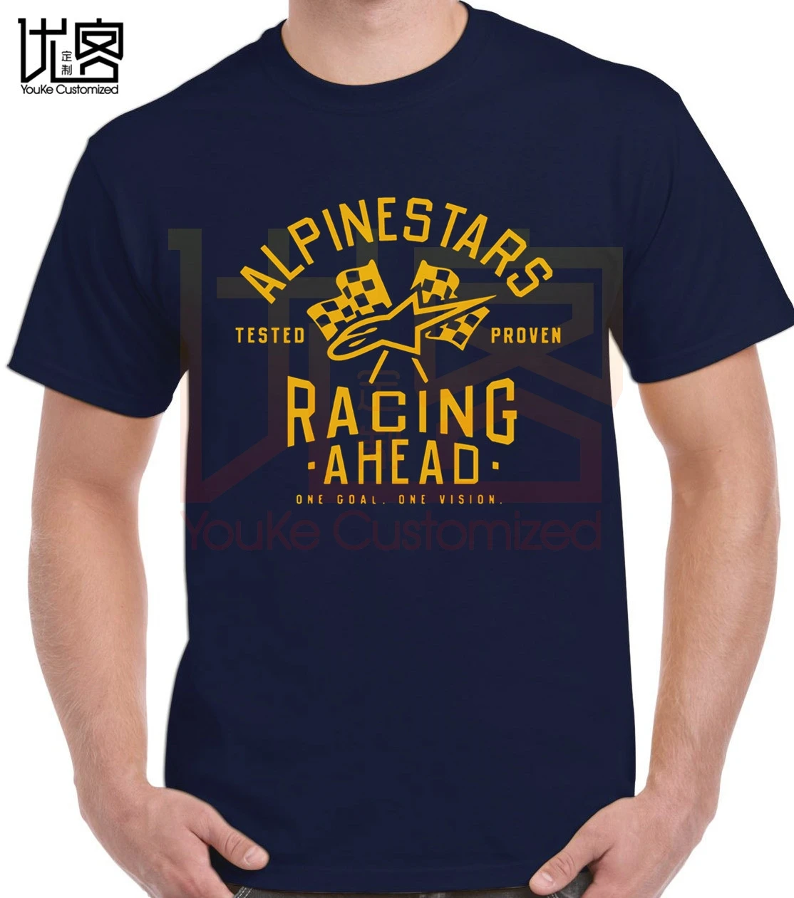 Футболка Alpinestars 2020 с коротким рукавом спереди Мужские Женские топы из 100% хлопка