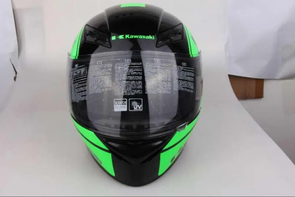 Мотоциклетный Профессиональный гоночный шлем для Kawasaki классический зеленый мужской/женский мотоциклетный индивидуальный шлем защитный шлем