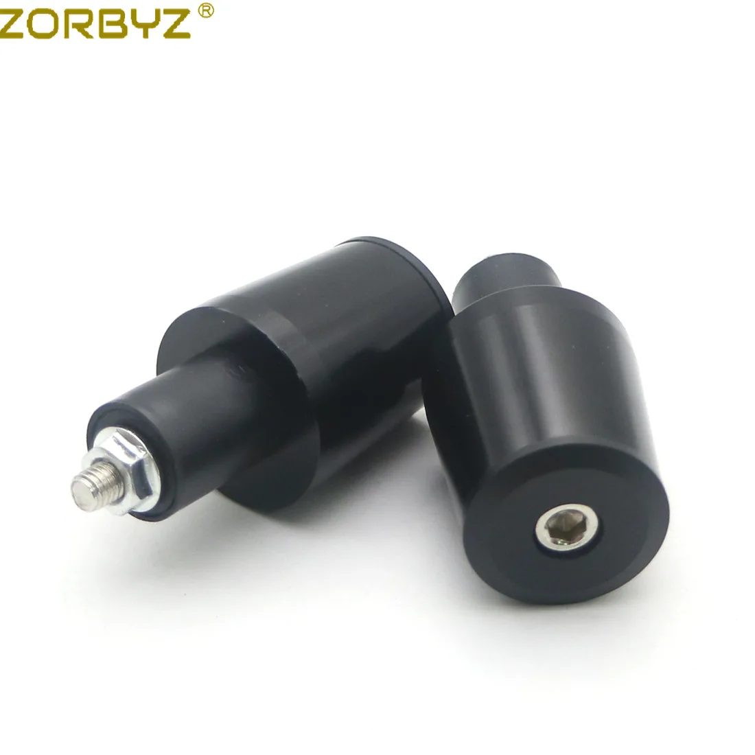 ZORBYZ пара 7/8 ''22 мм Мотоцикл с ЧПУ алюминиевый руль рукоятка торцевой ползунок колпачок штекер для Honda Suzuki Yamaha Kawasaki KTM - Цвет: Black Color