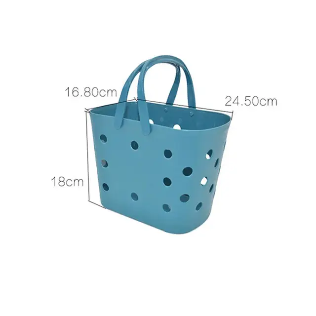 Hordozható Üreges Konyhai Tároló Kosár Gyümölcs- És Zöldségkeret Fürdőszoba Mosó Fürdő Lefolyó Zöldség - Image 6