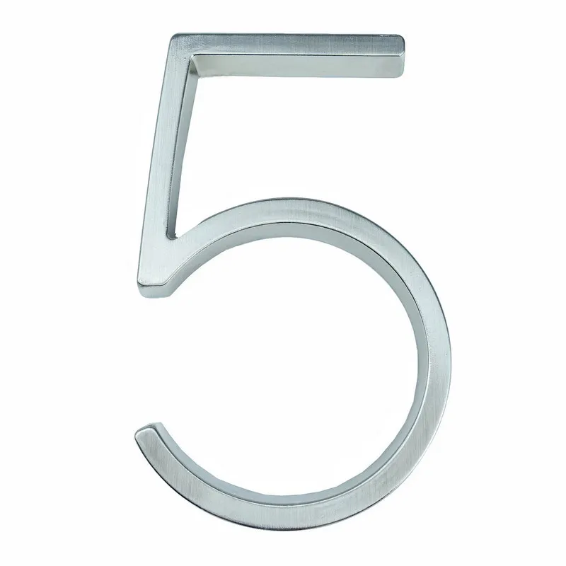 12Cm Argento Numero Civico Segno #0-9 Lettere Dell'Alfabeto 5 Pollici. Segnaletica Numeri Porta Casa Indirizzo Esterno Numeri Vista