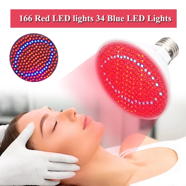 Terapia de luz roja con zócalo, dispositivo de terapia de luz infrarroja de  18 LED, 660nm rojo y 850nm infrarrojo cercano, lámpara de terapia roja