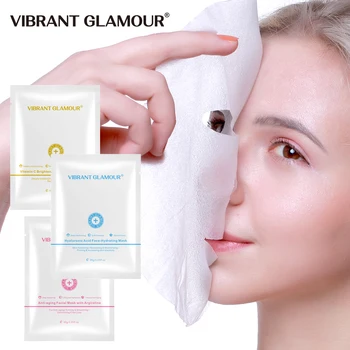 

VIBRANT GLAMOUR Hyaluronic Acid Argireline Vitamin C Face Mask Moisturizing Whitening Anti-Aging Nourish Firming Skin Care 1pcs