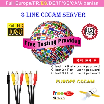 

Stable 3 Lines CCCAM 3 Clines for 2 Year Europe Cccam Spain Portugal Poland Server Oscam Germany Receptor Satellite tv Receiver
