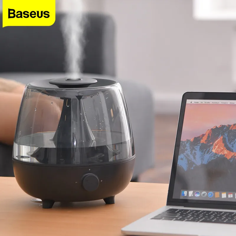 

Baseus Large Capacity 2.4L Ultrasonic Air Humidifier Aroma Essential Oil Diffuser Fogger Mist Maker Air Purifier for Home Office