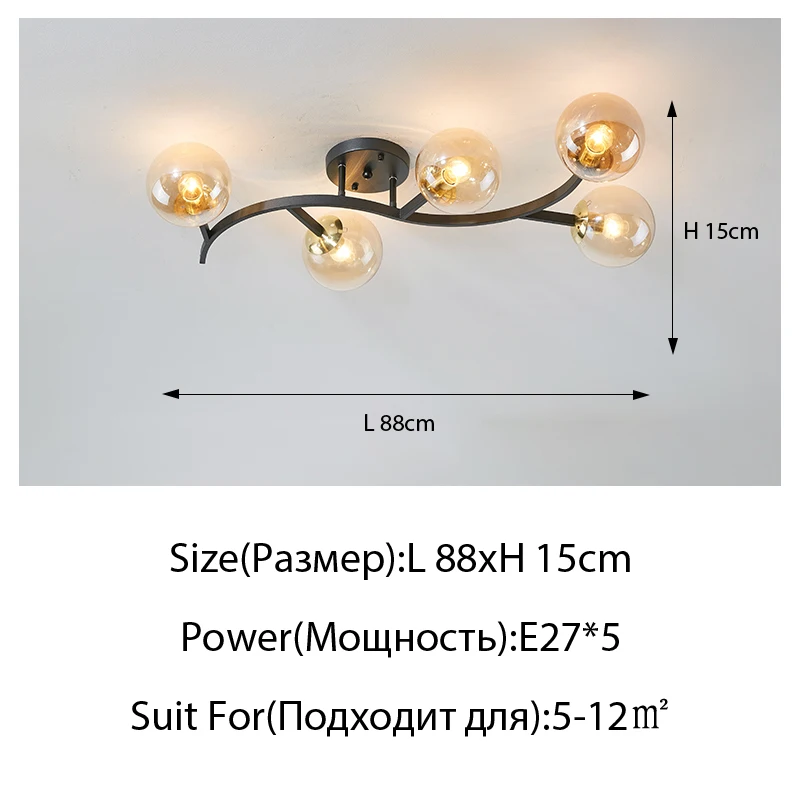 Nordic E27 Magic Bean Ceiling Lights For Living Room Bedroom Kitchen Study Simple Modern Glass Chandelier Lighting Luxury Lamps lowes ceiling lights Ceiling Lights