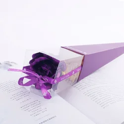 Enchanted Galaxy Rose with 24K Gold Foil in Elegant Gift Box (Purple rose box1)